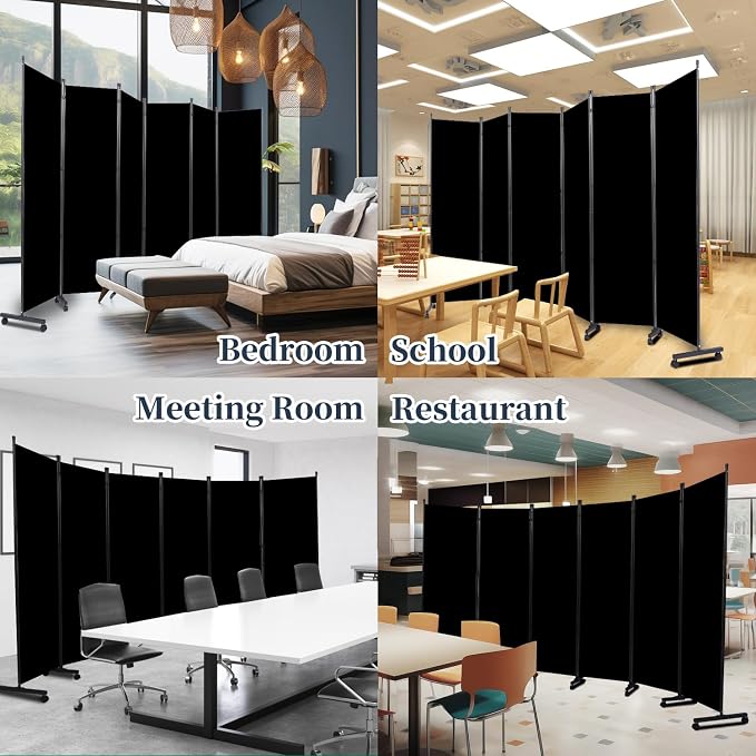 Room Divider Folding Privacy Screens W/Lockable Wheels - Image 7