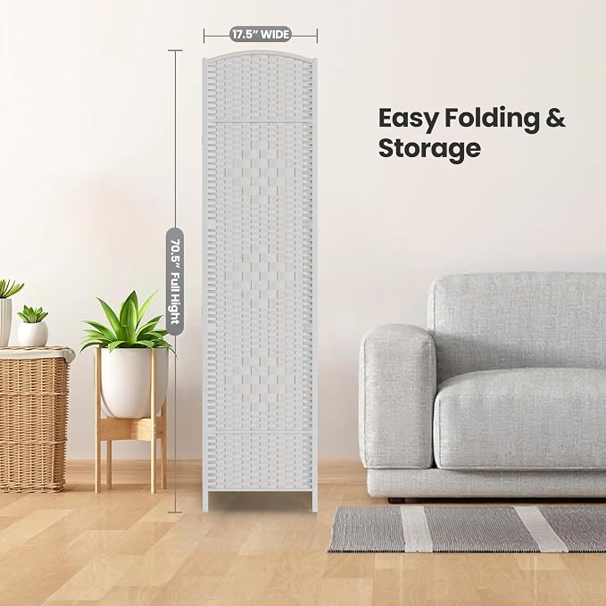 6 Panel Room Divider, 6Ft Folding Privacy Screen, Tall - Image 7