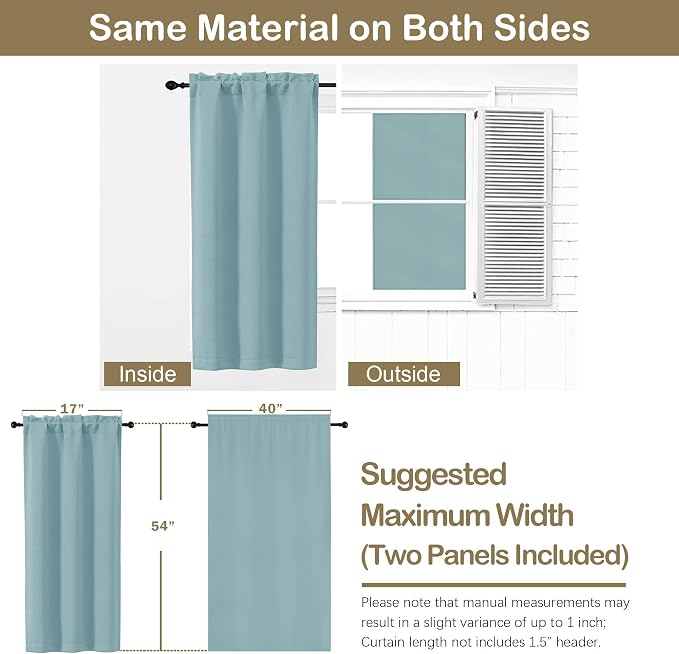 OVZME Aqua Short Blackout Curtains - Image 2