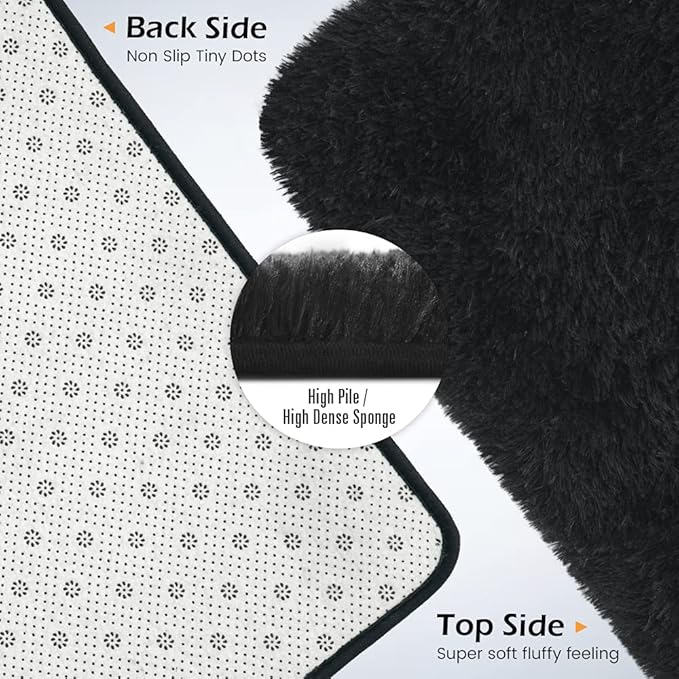 Amearea Shag Fluffy Area Rug for Bedroom Girls Living Room, Extra Soft and - Image 5