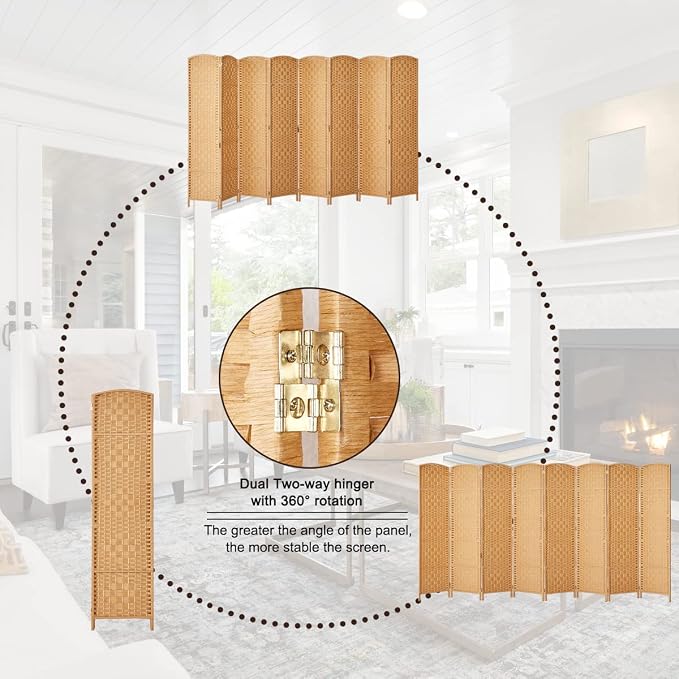 Rose Home Fashion Room Divider, 6 ft Tall Room Dividers and Folding Privacy - Image 4