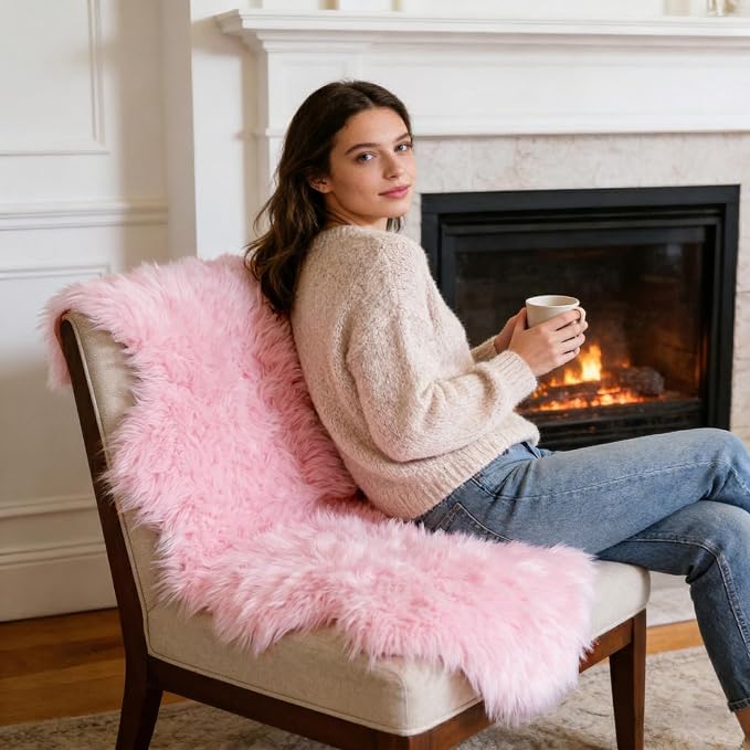 Ultra Soft Faux Fur Rug, Fluffy Shaggy 2 x 6 Ft Sheepskin Fur - Image 3