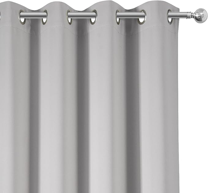 LEMOMO Light Grey Blackout Curtains 66 x 63 Inch Length/Set of 2 Curtain - Image 7