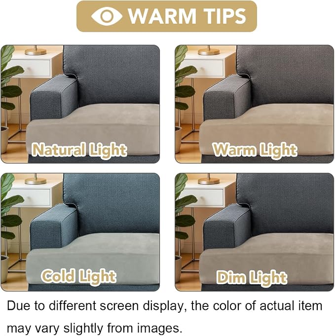 H.VERSAILTEX Stretch Velvet 3 Piece T Cushion Sofa Slipcovers - Image 4