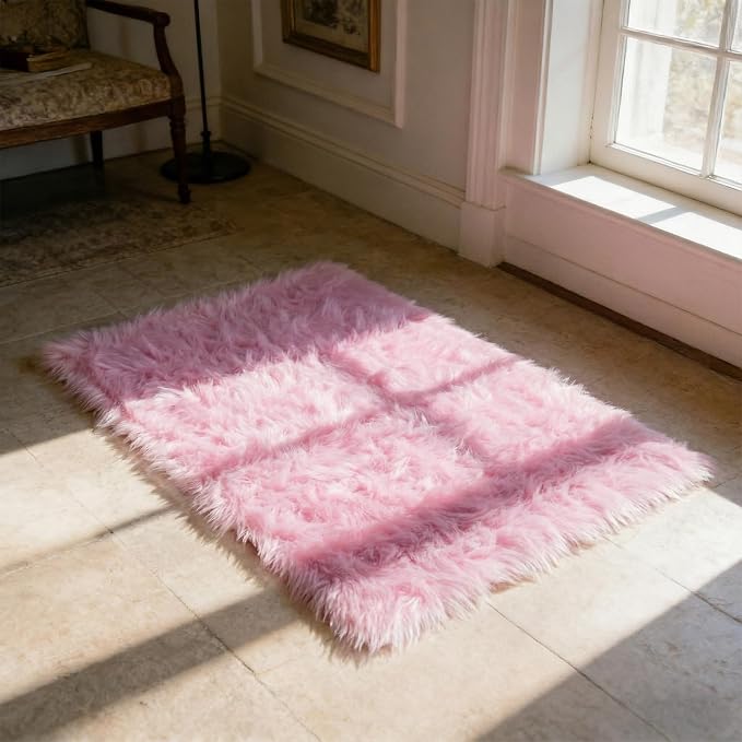 Ultra Soft Faux Fur Rug, Fluffy Shaggy 2 x 3 Ft Small Area Rug - Image 4