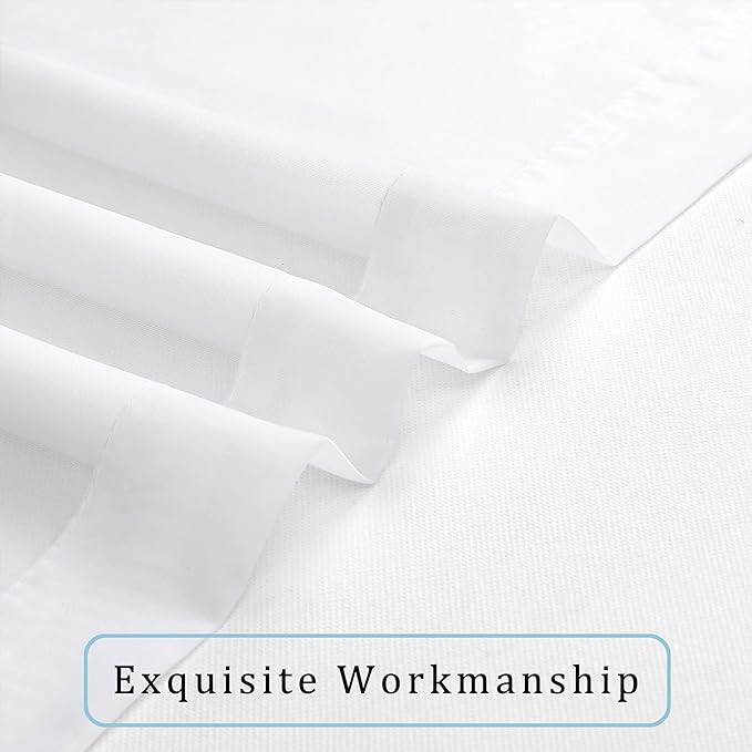 OWENIE White Short Sheer Curtains 24 Inches Long 2 Panels Set - Image 5