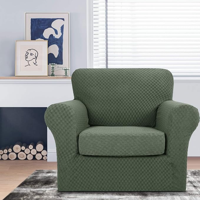 MAXIJIN 2 Piece Jacquard Chair Covers - Image 2