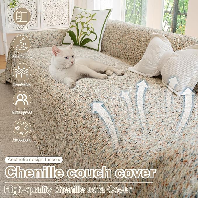 ROOMLIFE Boho Beige Couch Cover - Image 2