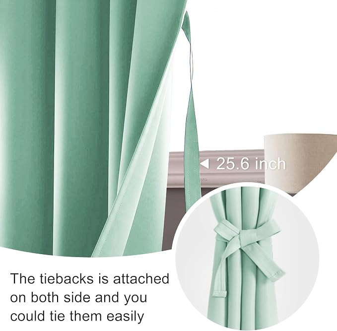 JIUZHEN Blackout Curtains for Bedroom– Thermal Insulated, Noise Reducing Room - Image 6