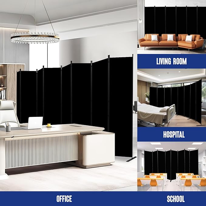 Room Divider and Folding Privacy Screens 8 Panel, 14.67 Ft Wide Partition Room - Image 6