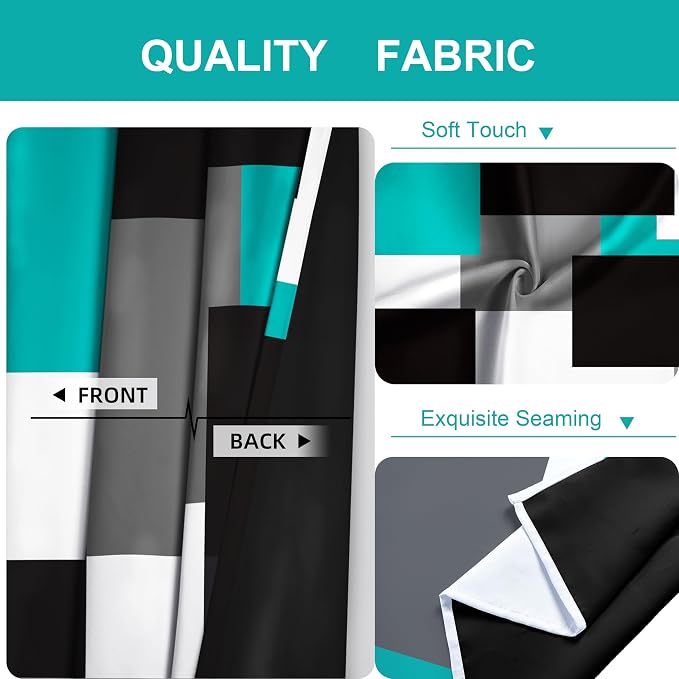 Tyrot Teal/Turquoise 100% Blackout Curtains - Image 6