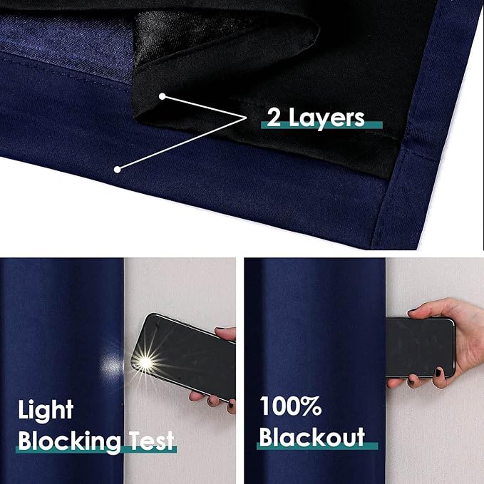 ChrisDowa 100% Blackout Curtains 84 inch Long - Image 4