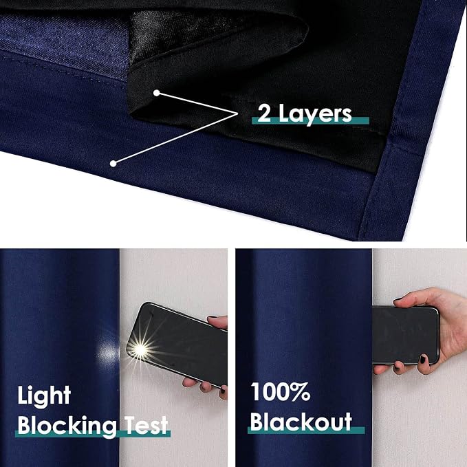 ChrisDowa 100% Blackout Curtains 102 inch Long - Image 4