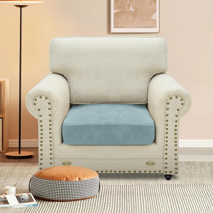 MAXIJIN Velvet Stretch Cushion Cover Fitted Couch Cushion Slipcovers 1 Pack Arm - Image 2