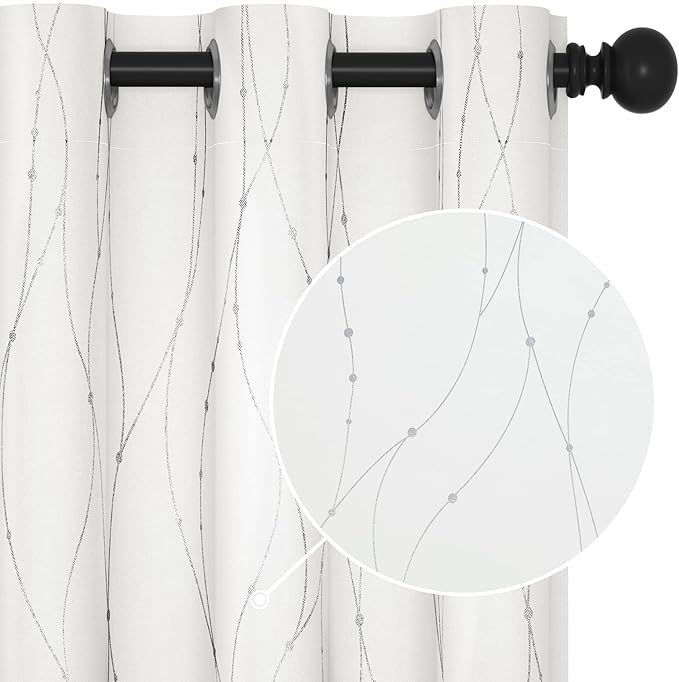 Deconovo White Curtains 84 Inches Long, Room Darkening Curtain, Thermal by Deconovo