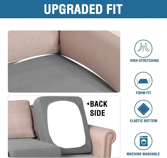 H.VERSAILTEX Super Stretch Individual Seat Sofa Covers Couch Slipcover Sets - Image 6