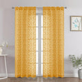 Chyhomenyc Gold Sheer Curtains 72 Inches Long 2 Panels Set, Light Filtering by Chyhomenyc