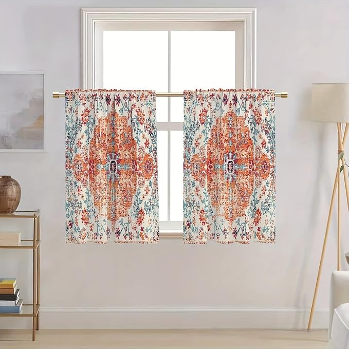 Boho Kitchen Curtains Colorful Bohemian Style Design by BrilliStar