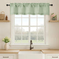 OVZME Valance for Windows, Light Filtering Faux Linen Textured Small Short by OVZME
