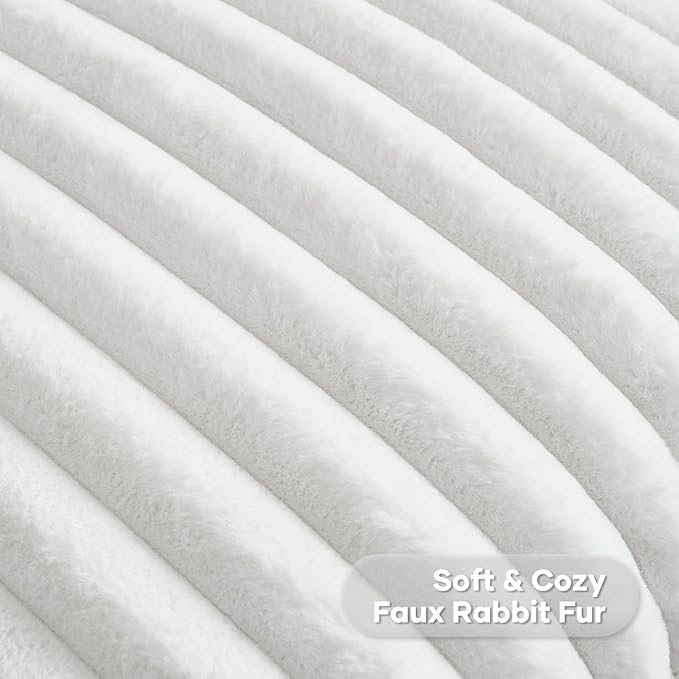 FUTEI White Decorative Throw Pillow Covers Set of 2, 26x26 Inch Soft Fluffy - Image 2