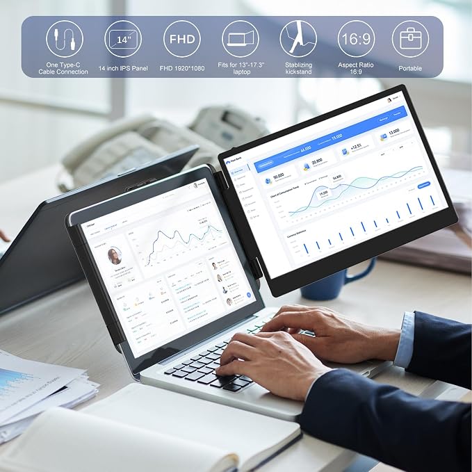 KEFEYA Laptop Screen Extender, Portable Monitor - Image 3
