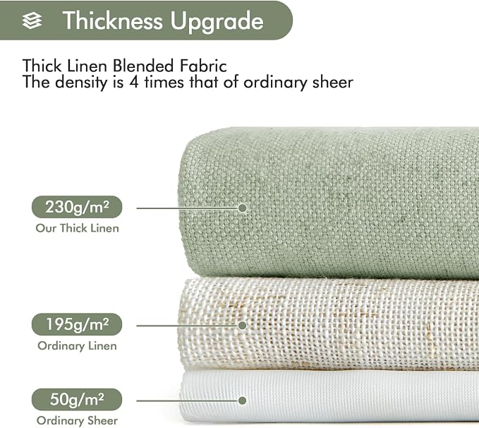 MIULEE Non-See-Through Privacy Linen Curtains 2 Panels, Light Filtering Window - Image 4