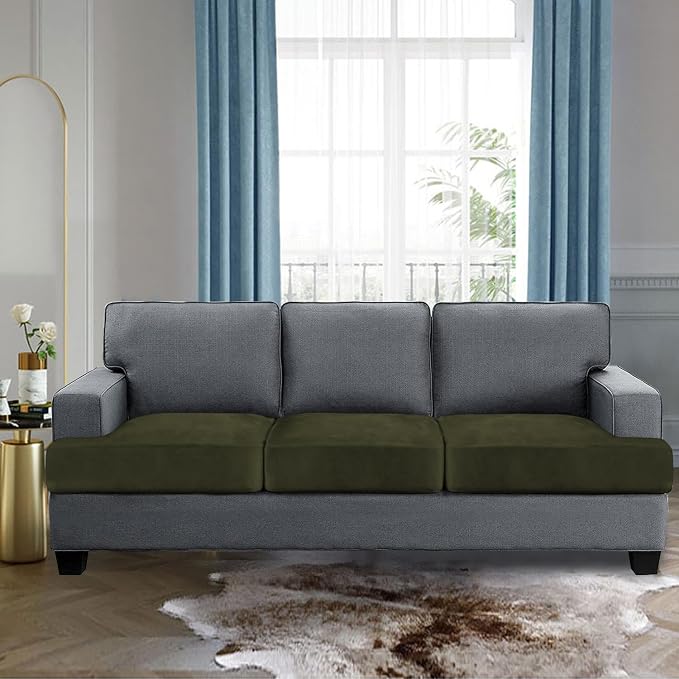 H.VERSAILTEX Stretch Velvet 3 Piece T Cushion Sofa Slipcovers - Image 2