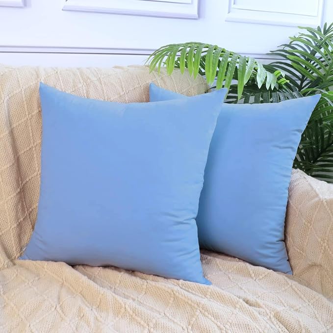 4-Pack 100% Cotton Comfortable Solid Decorative Throw Pillow Case, Thmyo Square - Image 2