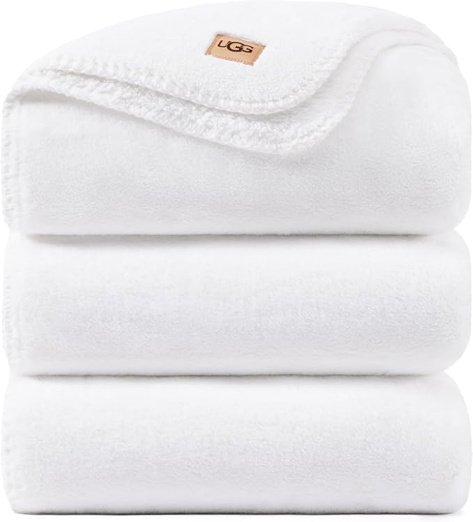 UGG Whitecap King Size Blanket for Bed, Fleece Soft Fuzzy Blankets, Luxury Warm by UGG