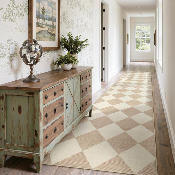Beeiva Checkered Print Carpet Runners by Beeiva