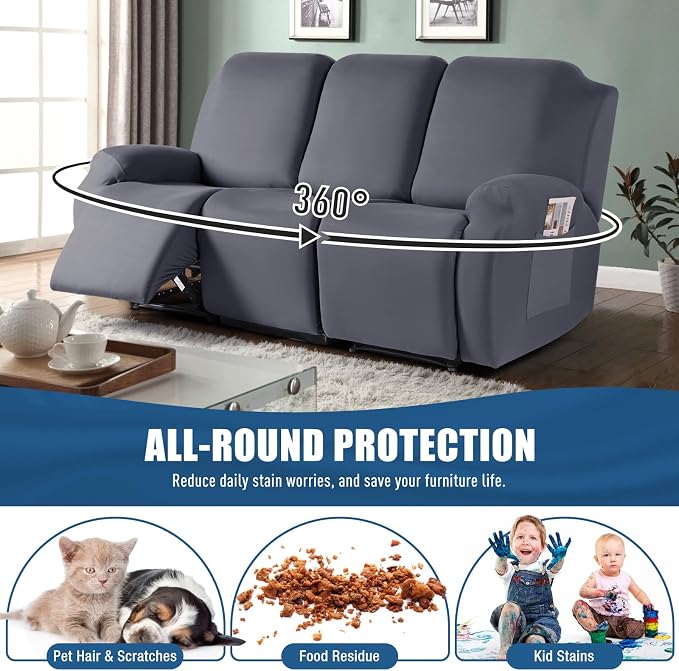 TAOCOCO Stretch Recliner Sofa Covers 3 Pieces Couch Covers - Image 3