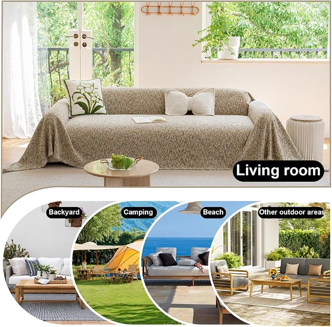ROOMLIFE Boho Beige Couch Cover - Image 5