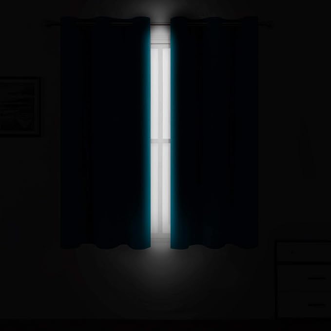 LEMOMO Teal Thermal Blackout Curtains/38 x 63 Inch/Set of 2 Panels Room - Image 3