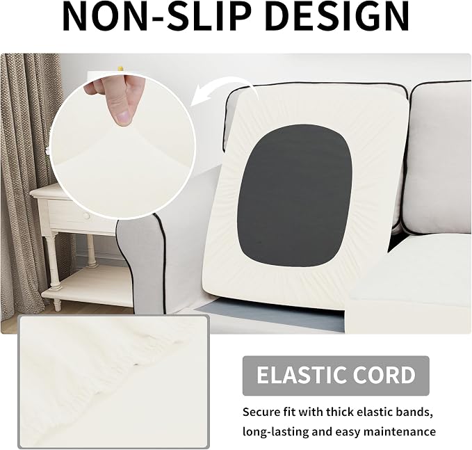 Easy-Going Waterproof Couch Cushion Covers, Non-Slip Leakproof Sofa Seat - Image 3