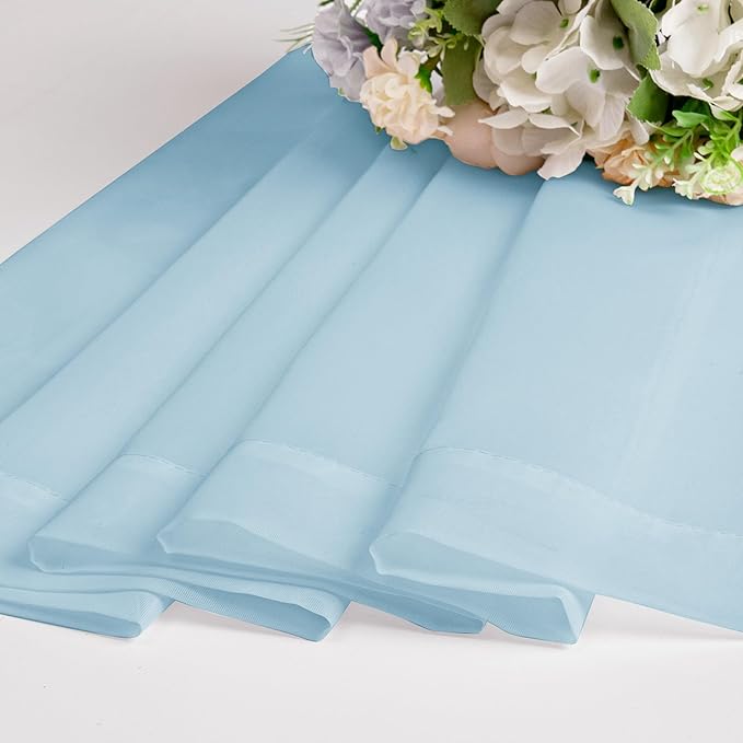 OWENIE Sheer Curtains 63 inch Length 2 Panels Set, Light Weight Soft Solid - Image 6