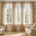 MIULEE Brown Sheer Curtains 90 Inches Long, 4 Panels Set, Rod Pocket Voile by MIULEE