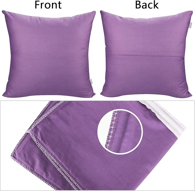 4-Pack 100% Cotton Comfortable Solid Decorative Throw Pillow Case, Thmyo Square - Image 6