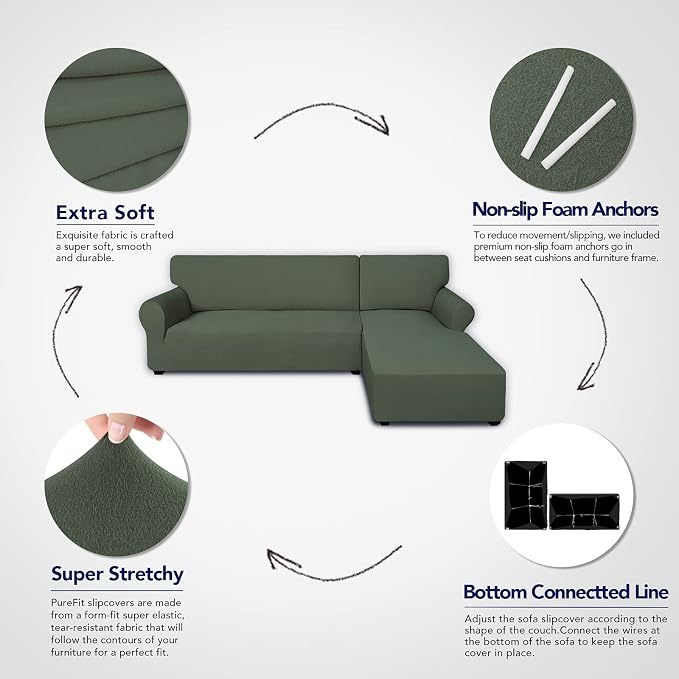 PureFit Super Stretch Sectional Couch Covers - Image 3
