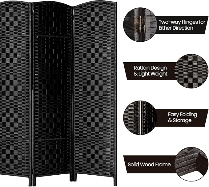 Rose Home Fashion Room Divider, 6 ft Tall Room Dividers and Folding Privacy - Image 4