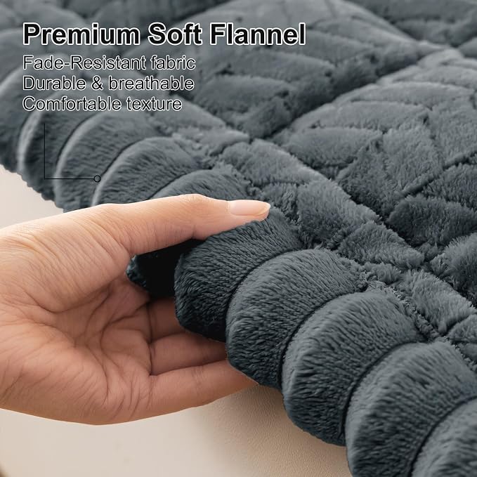 Smiry Non Slip Couch Covers for Dogs, Fuzzy Pet Couch Covers for 3 Cushion Sofa - Image 4