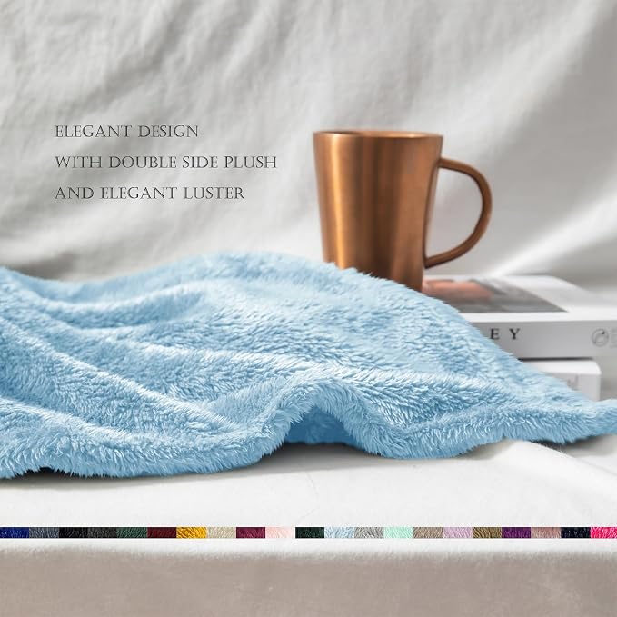 Exclusivo Mezcla Plush Fuzzy Fleece Bed Blanket King Size, Super Soft, Fluffy - Image 7