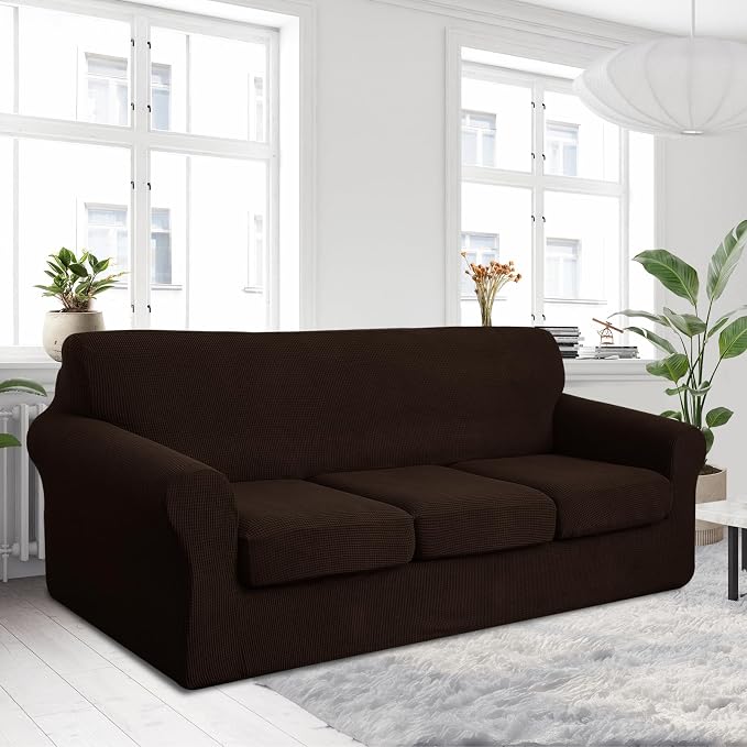 U-NICE HOME 4 Pieces Oversized Stretch Couch Cover Sofa Cover Washable Slipcover - Image 2