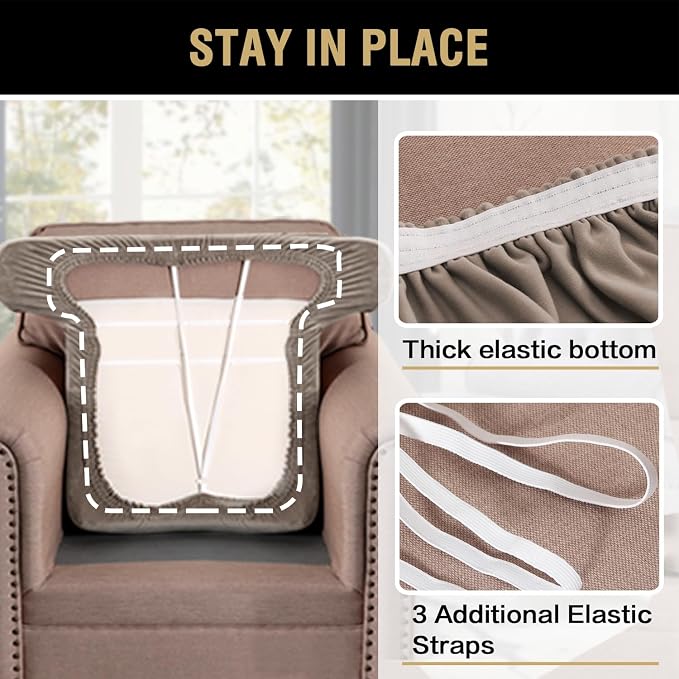 H.VERSAILTEX Stretch Velvet T Cushion Chair Covers - Image 7