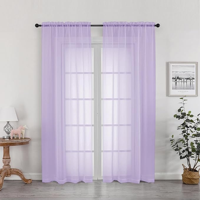 OWENIE Sheer Curtains 78 inches Long by OWENIE