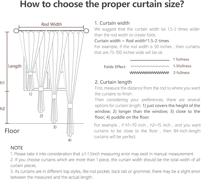 Joydeco Linen Curtains 84 Inch Length 2 Panel Sets, Light Filtering Curtains - Image 8