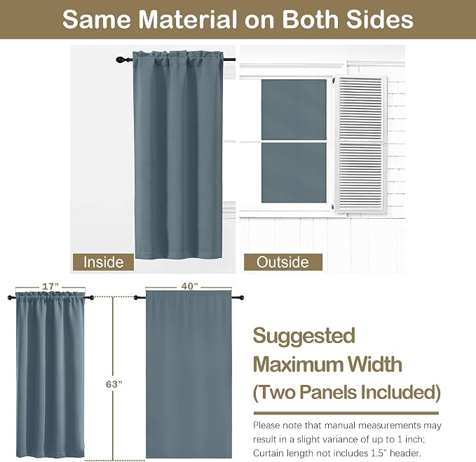 OVZME Stone Blue Blackout Curtains - Image 2