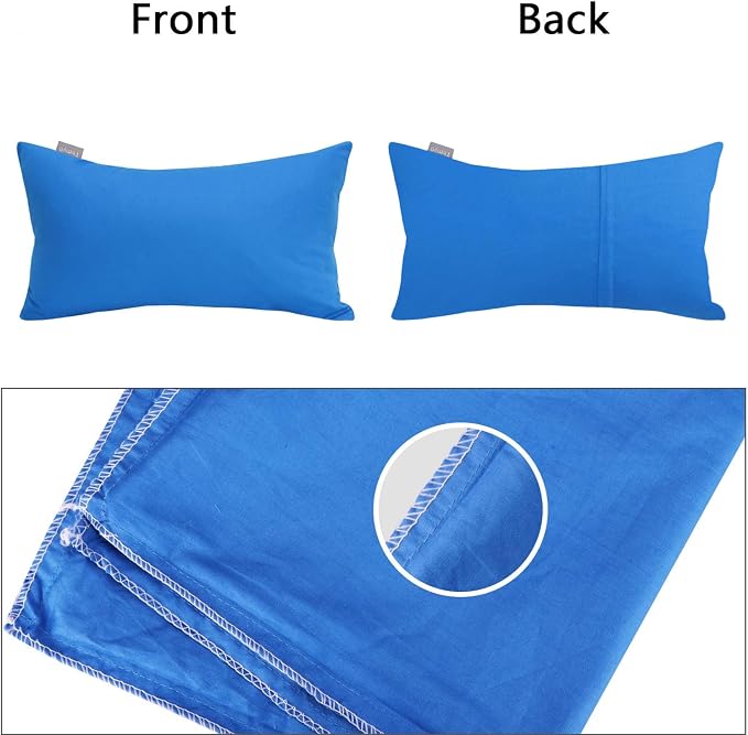 Thmyo 4-Pack 100% Cotton Lumbar Comfortable Solid Decorative Throw Pillow Case - Image 7