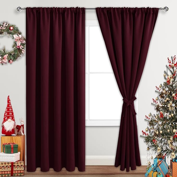 JIUZHEN Christmas Blackout Curtains by JIUZHEN