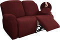 YEMYHOM 6 Pieces Stretch Loveseat Recliner Slipcover Jacquard Recliner Sofa by YEMYHOM