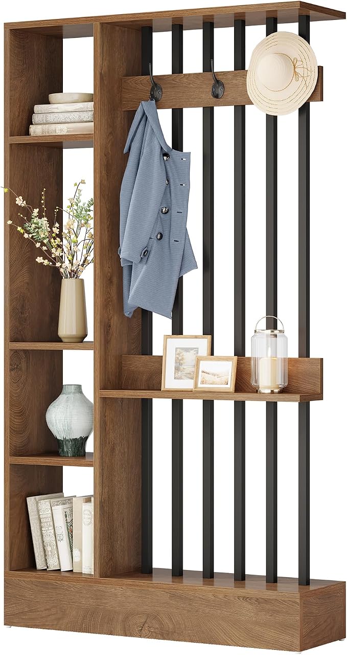 Tribesigns Wall Room Divider, Wood Freestanding Room Divider Bookcase - Image 9